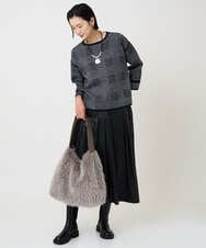 PZFAD34230 GEORGES RECH(ジョルジュ・レッシュ) ブークレチェックジャカードニット イエロー