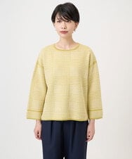 PZFAD34230 GEORGES RECH(ジョルジュ・レッシュ) ブークレチェックジャカードニット イエロー