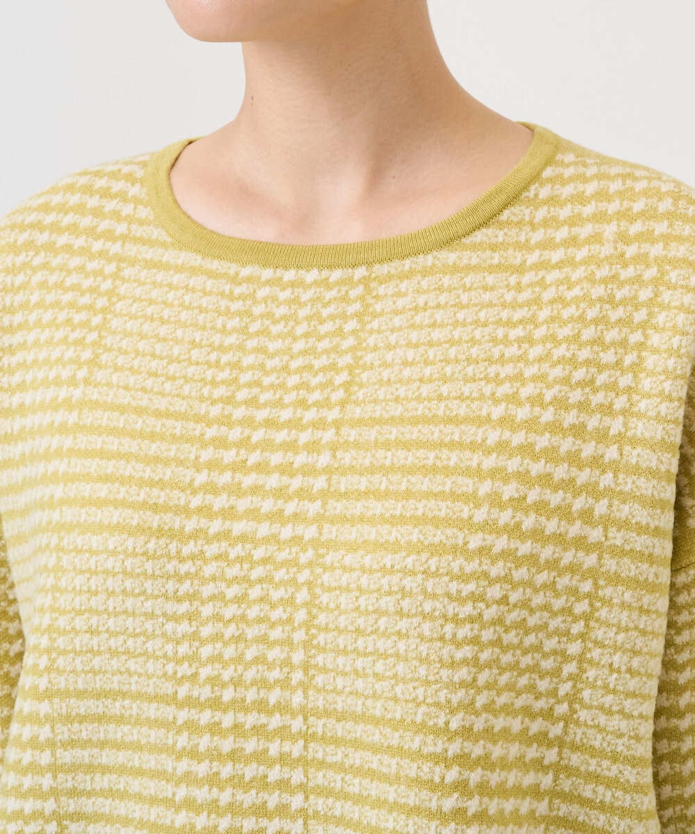 PZFAD34230 GEORGES RECH(ジョルジュ・レッシュ) ブークレチェックジャカードニット イエロー