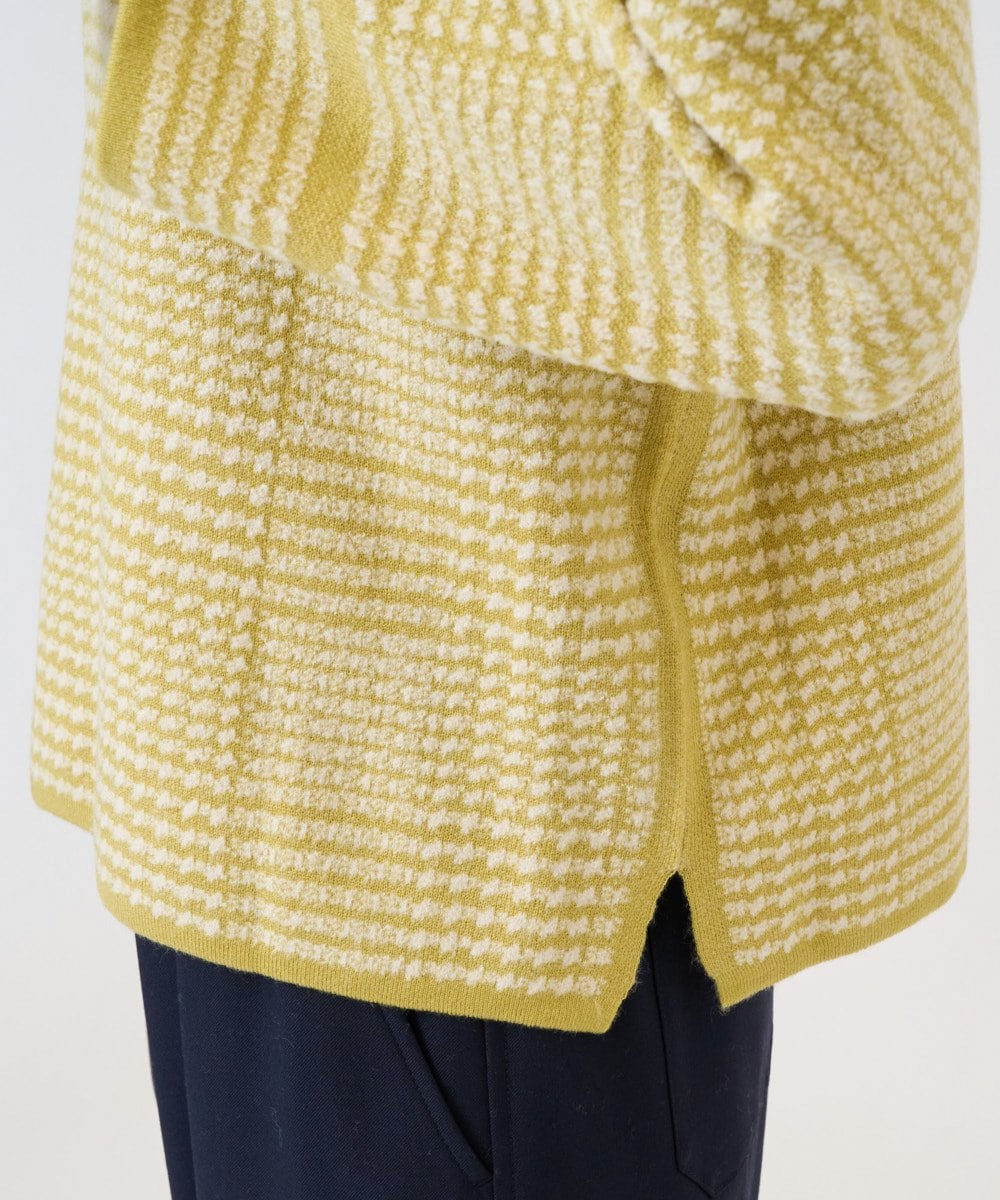 PZFAD34230 GEORGES RECH(ジョルジュ・レッシュ) ブークレチェックジャカードニット イエロー