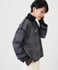 PZFAD34230 GEORGES RECH(ジョルジュ・レッシュ) ブークレチェックジャカードニット ブラック