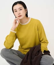 PZFAD35180 GEORGES RECH(ジョルジュ・レッシュ) シアーフリルセミハイネックニット イエロー