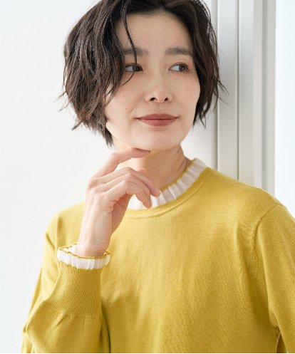 PZFAD35180 GEORGES RECH シアーフリルセミハイネックニット