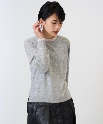 PZFAD35180 GEORGES RECH シアーフリルセミハイネックニット