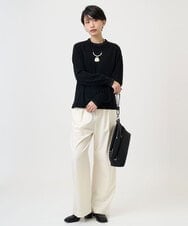 PZFAD35180 GEORGES RECH(ジョルジュ・レッシュ) シアーフリルセミハイネックニット ライトグレー