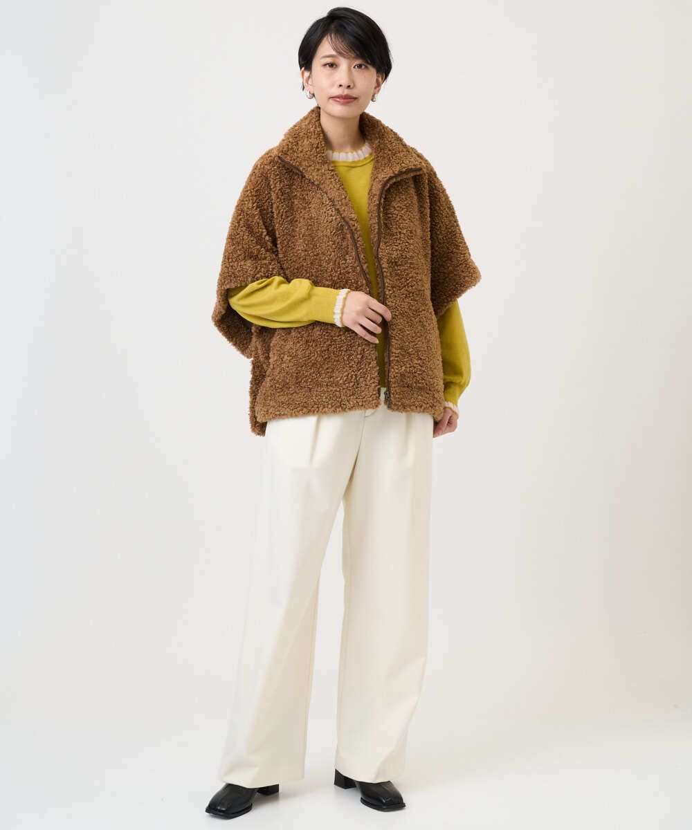 PZFAD35180 GEORGES RECH(ジョルジュ・レッシュ) シアーフリルセミハイネックニット ライトグレー