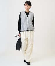 PZFAD35180 GEORGES RECH(ジョルジュ・レッシュ) シアーフリルセミハイネックニット ライトグレー