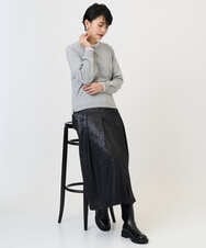 PZFAD35180 GEORGES RECH(ジョルジュ・レッシュ) シアーフリルセミハイネックニット ライトグレー