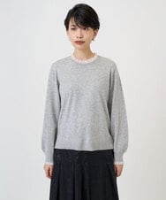 PZFAD35180 GEORGES RECH(ジョルジュ・レッシュ) シアーフリルセミハイネックニット ライトグレー