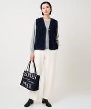 PZFAD35180 GEORGES RECH(ジョルジュ・レッシュ) シアーフリルセミハイネックニット ライトグレー