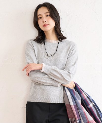 PZFAD35180 GEORGES RECH シアーフリルセミハイネックニット