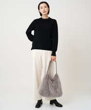 PZFAD35180 GEORGES RECH(ジョルジュ・レッシュ) シアーフリルセミハイネックニット ライトグレー