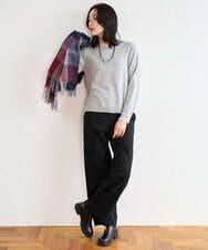 PZFAD35180 GEORGES RECH(ジョルジュ・レッシュ) シアーフリルセミハイネックニット ライトグレー