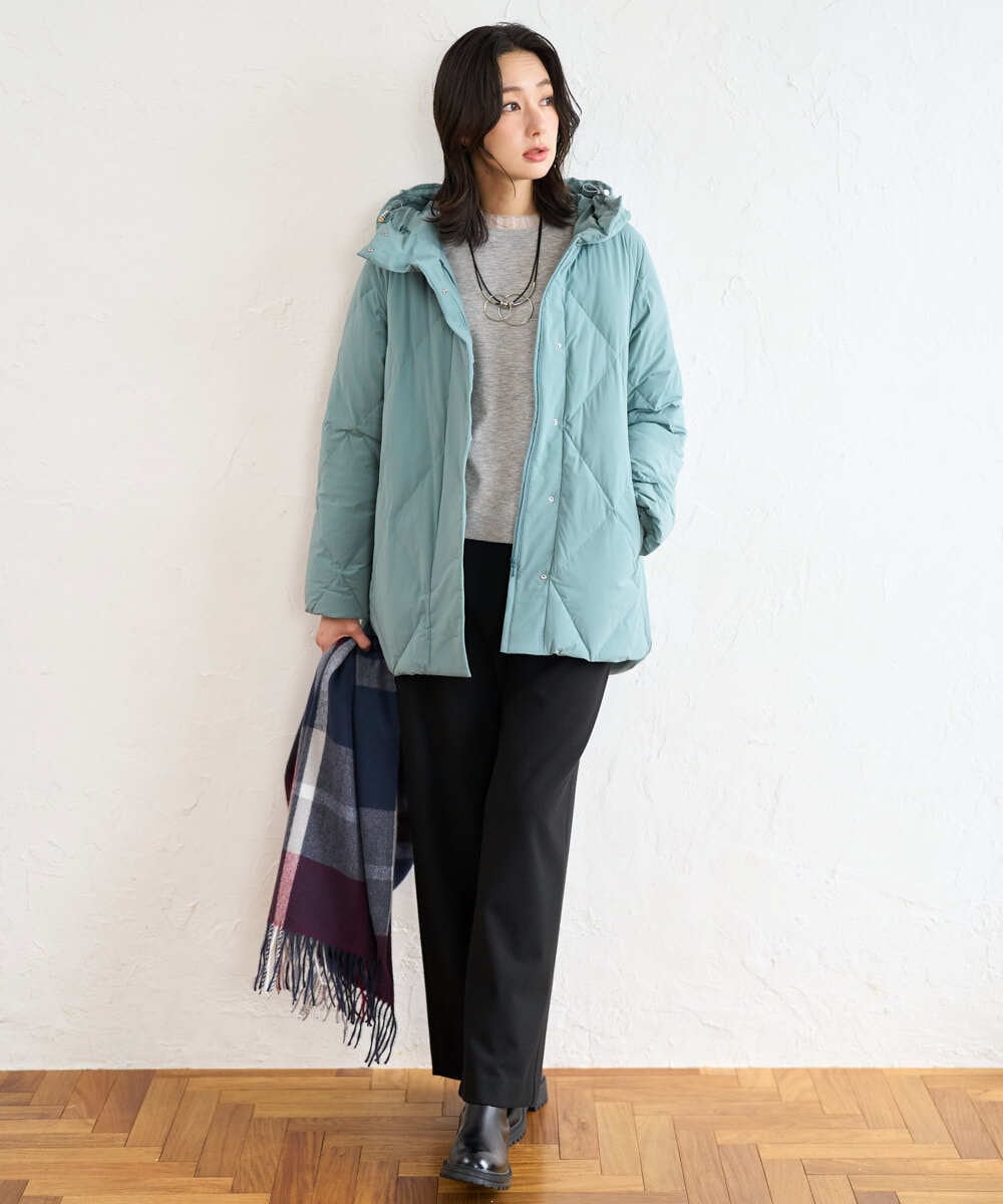 PZFAD35180 GEORGES RECH(ジョルジュ・レッシュ) シアーフリルセミハイネックニット ライトグレー