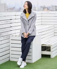 PZFAD35180 GEORGES RECH(ジョルジュ・レッシュ) シアーフリルセミハイネックニット ライトグレー