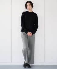 PZFAD35180 GEORGES RECH(ジョルジュ・レッシュ) シアーフリルセミハイネックニット ライトグレー