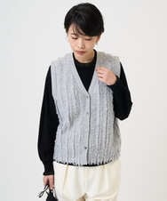 PZFAD35180 GEORGES RECH(ジョルジュ・レッシュ) シアーフリルセミハイネックニット ライトグレー