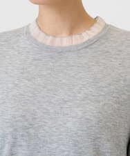 PZFAD35180 GEORGES RECH(ジョルジュ・レッシュ) シアーフリルセミハイネックニット ライトグレー