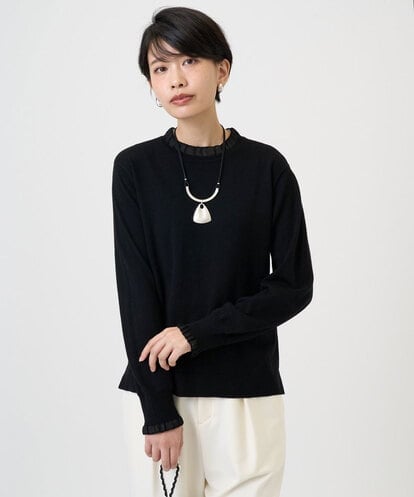 PZFAD35180 GEORGES RECH シアーフリルセミハイネックニット