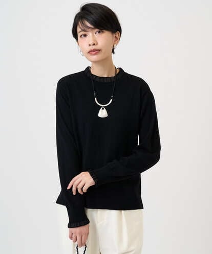 PZFAD35180 GEORGES RECH シアーフリルセミハイネックニット