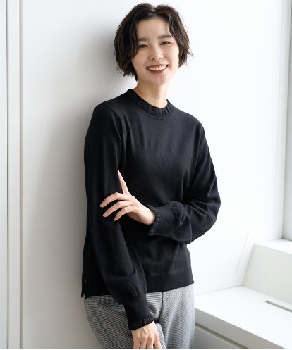 PZFAD35180 GEORGES RECH シアーフリルセミハイネックニット