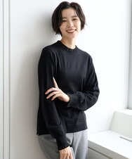 PZFAD35180 GEORGES RECH(ジョルジュ・レッシュ) シアーフリルセミハイネックニット ブラック