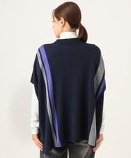 PZFAG13230 GEORGES RECH(ジョルジュ・レッシュ) カラーブロックニットポンチョ ネイビー