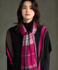 PZFAG13230 GEORGES RECH(ジョルジュ・レッシュ) カラーブロックニットポンチョ ネイビー