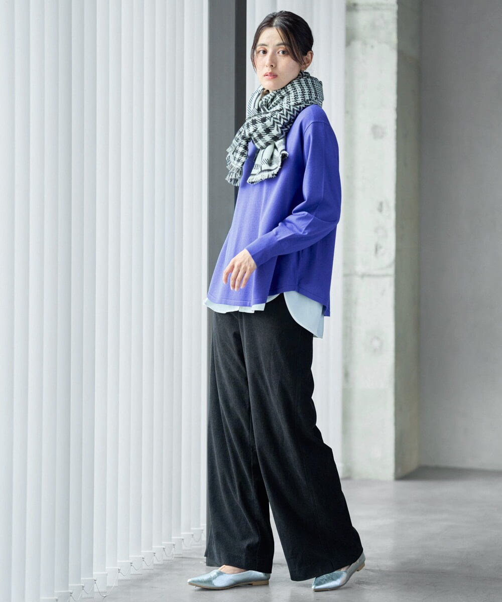 PZFAG15210 GEORGES RECH(ジョルジュ・レッシュ) ラウンドヘムAラインニット ピンク