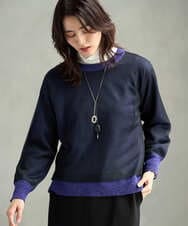 PZFAG16290 GEORGES RECH(ジョルジュ・レッシュ) チュールドッキングニットプルオーバー ネイビー