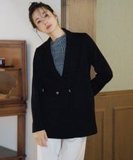 PZFAG44250 GEORGES RECH(ジョルジュ・レッシュ)  [セットアップ対応]モノトーンジャガードボトルネックニット ブラック