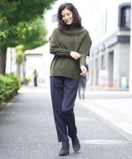 PZFAS66390 GEORGES RECH(ジョルジュ・レッシュ) 【2点セット】ケープ付きクルーネックニット カーキ