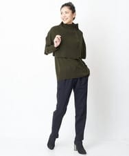 PZFAS66390 GEORGES RECH(ジョルジュ・レッシュ) 【2点セット】ケープ付きクルーネックニット カーキ