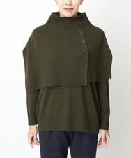 PZFAS66390 GEORGES RECH(ジョルジュ・レッシュ) 【2点セット】ケープ付きクルーネックニット カーキ