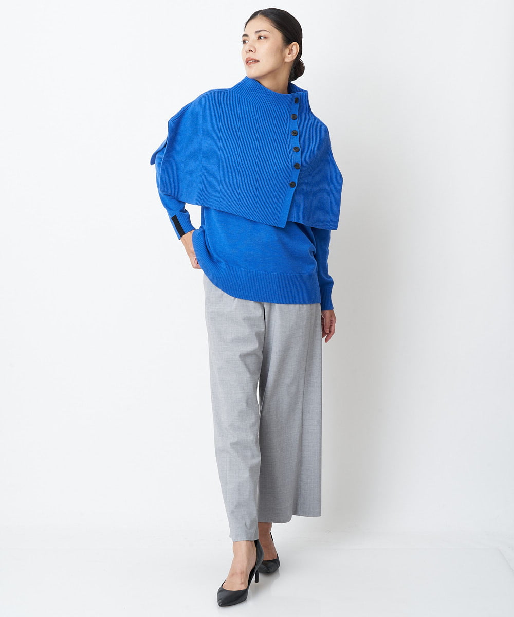 PZFAS66390 GEORGES RECH(ジョルジュ・レッシュ) 【2点セット】ケープ付きクルーネックニット ブルー