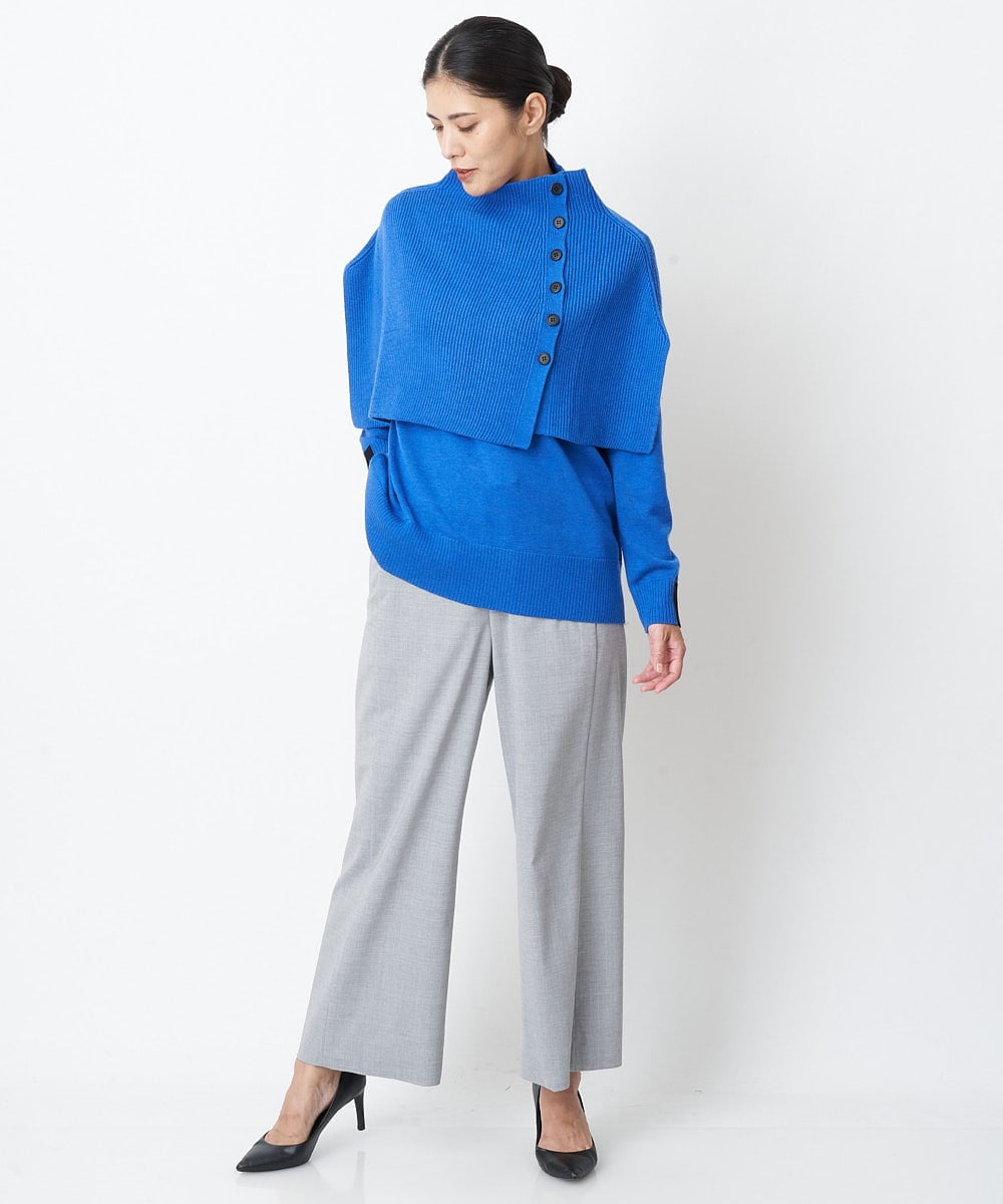 PZFAS66390 GEORGES RECH(ジョルジュ・レッシュ) 【2点セット】ケープ付きクルーネックニット ブルー