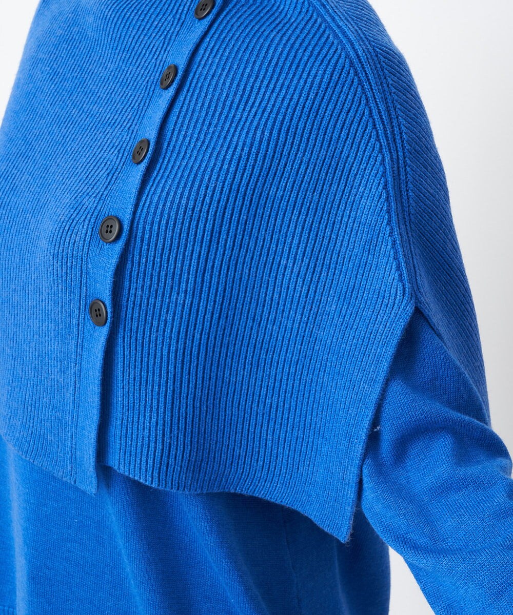 PZFAS66390 GEORGES RECH(ジョルジュ・レッシュ) 【2点セット】ケープ付きクルーネックニット ブルー