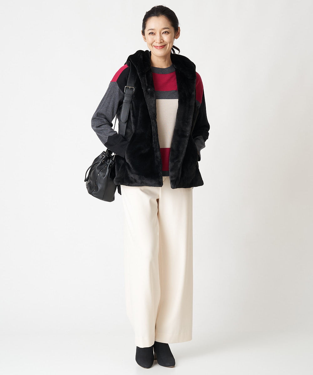 PZFAV56250 GEORGES RECH(ジョルジュ・レッシュ) カラーブロッキングニットプルオーバー グリーン系