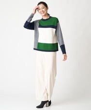 PZFAV56250 GEORGES RECH(ジョルジュ・レッシュ) カラーブロッキングニットプルオーバー グリーン系