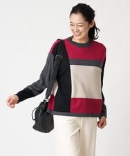 PZFAV56250 GEORGES RECH(ジョルジュ・レッシュ) カラーブロッキングニットプルオーバー グリーン系