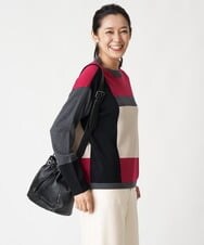 PZFAV56250 GEORGES RECH(ジョルジュ・レッシュ) カラーブロッキングニットプルオーバー グリーン系