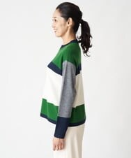 PZFAV56250 GEORGES RECH(ジョルジュ・レッシュ) カラーブロッキングニットプルオーバー グリーン系