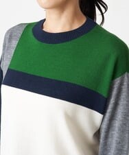 PZFAV56250 GEORGES RECH(ジョルジュ・レッシュ) カラーブロッキングニットプルオーバー グリーン系
