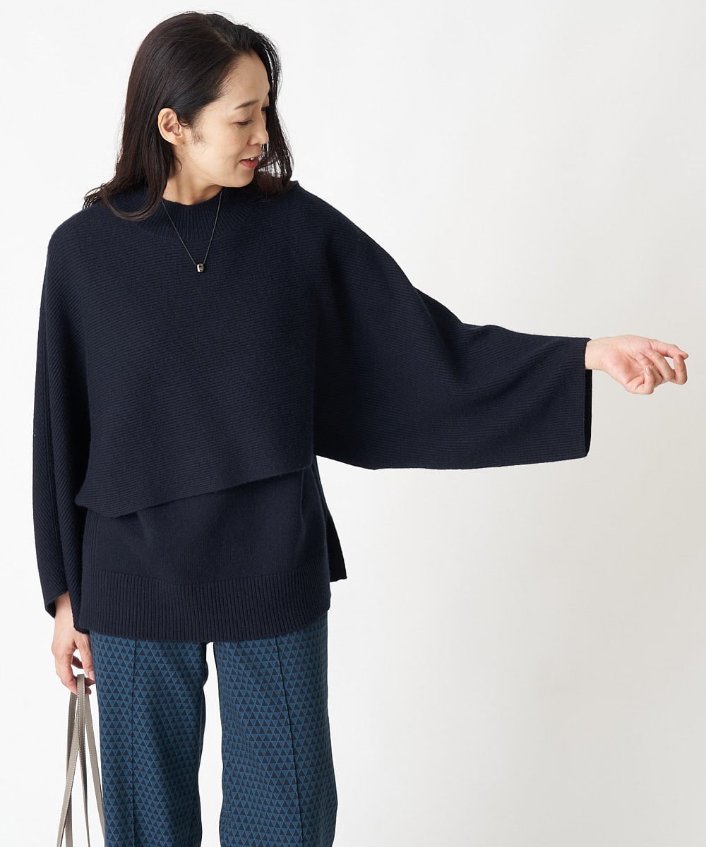 PZFAV63290 GEORGES RECH(ジョルジュ・レッシュ) 12G両畦編3WAYニットプルオーバー グリーン
