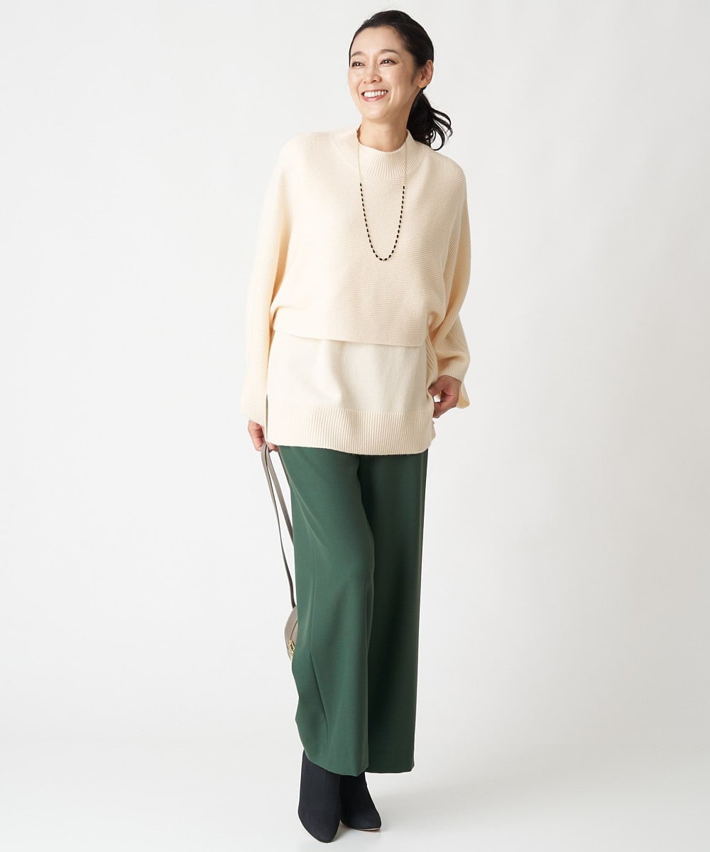 PZFAV63290 GEORGES RECH(ジョルジュ・レッシュ) 12G両畦編3WAYニットプルオーバー グリーン