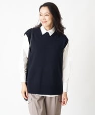PZFAV63290 GEORGES RECH(ジョルジュ・レッシュ) 12G両畦編3WAYニットプルオーバー グリーン