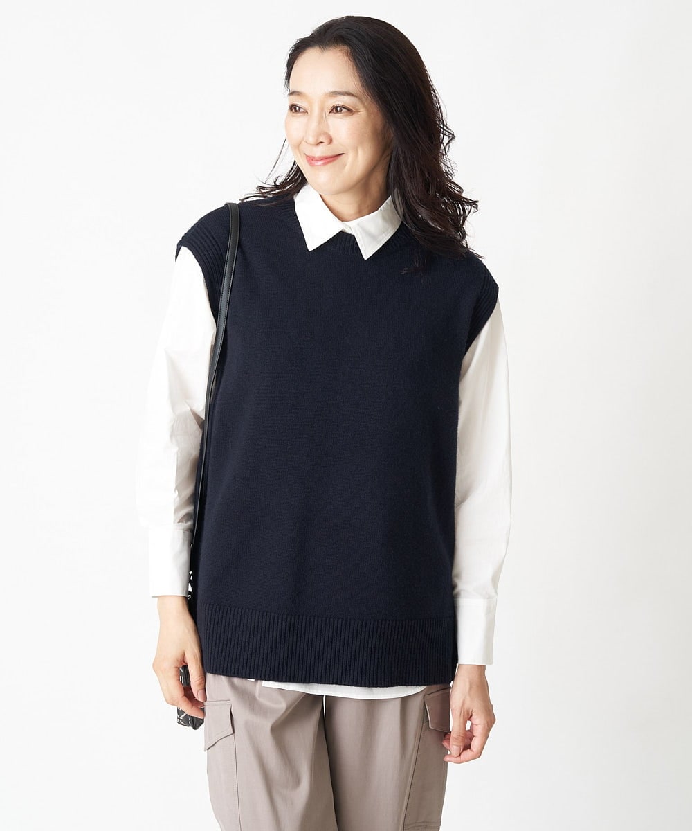 PZFAV63290 GEORGES RECH(ジョルジュ・レッシュ) 12G両畦編3WAYニットプルオーバー グリーン