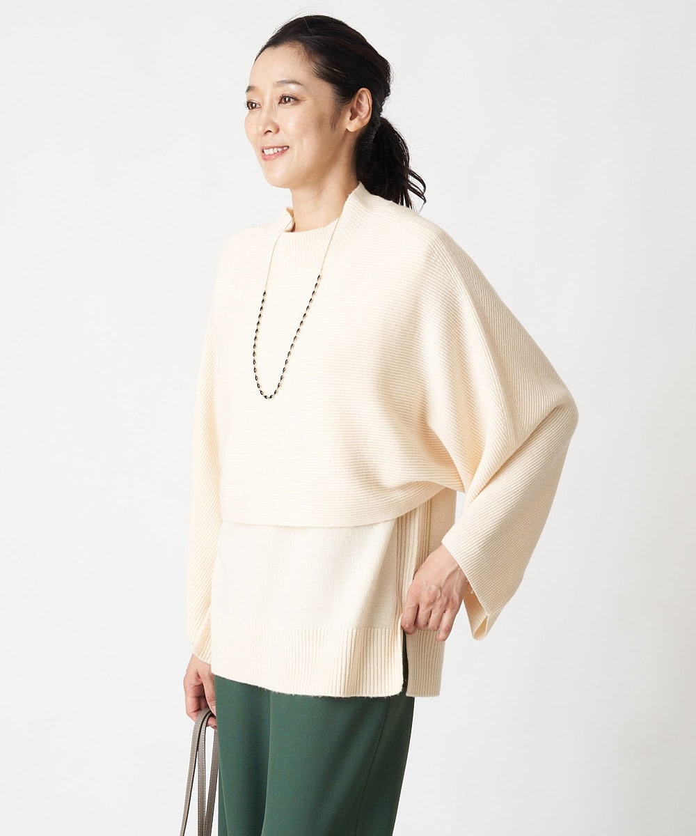 PZFAV63290 GEORGES RECH(ジョルジュ・レッシュ) 12G両畦編3WAYニットプルオーバー グリーン