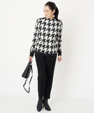 PZFAW01270 GEORGES RECH(ジョルジュ・レッシュ)  [日本製]ブークレ千鳥ジャカードニット ブラック