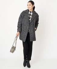 PZFAW01270 GEORGES RECH(ジョルジュ・レッシュ)  [日本製]ブークレ千鳥ジャカードニット ブラック